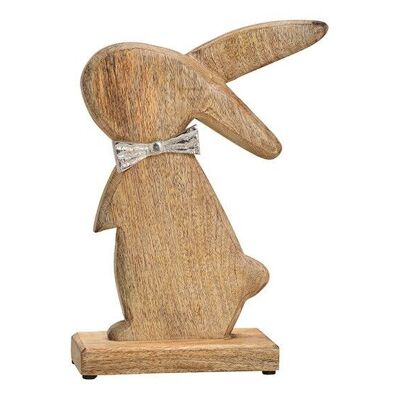 Stand up hare knickohr with metal loop made of mango wood brown (W / H / D) 23x33x8cm