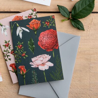 Berry Roses - Navy - Berry Roses - Christmas Card