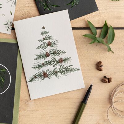 Weihnachtsbaum - Festliches Laub - Weihnachtskarte