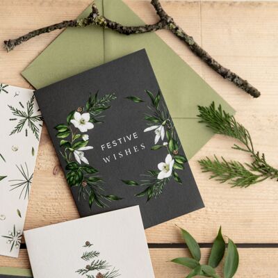 Festive Wishes - Festive Foliage - Christmas Card
