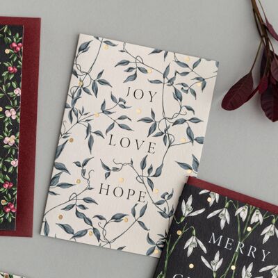 JOY LOVE HOPE - Merry Nouveau - Christmas Card