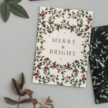 MERRY & BRIGHT - Joyeux Nouveau - Carte de Noël