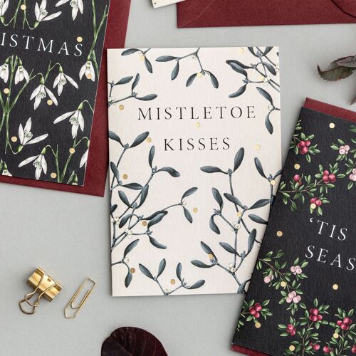 MISTLETOE KISSES - Merry Nouveau - Christmas Card