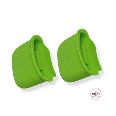 COUVERCLE PAR MANIGLIE EN SILICONE VERT 2 pz