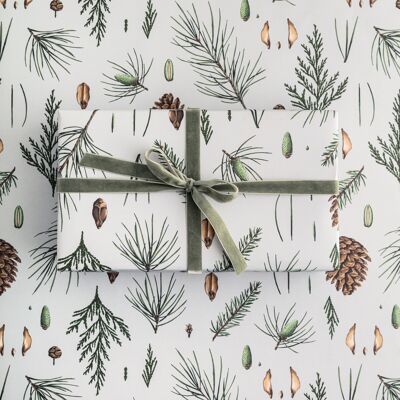 White Pine - Grey - Gift Wrap