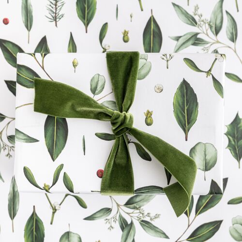 Greenery - White - Gift Wrap