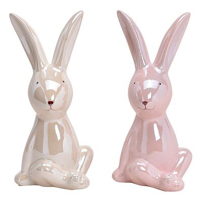 Coniglietto lucido in ceramica colorata 2 volte