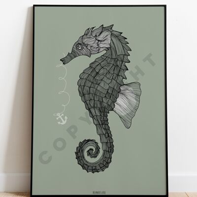 PRINT - SEAHORSE GREEN