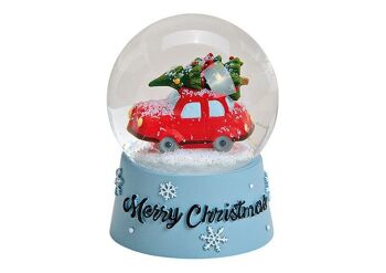 Boule à neige Voiture de Noël Joyeux Noël en poly