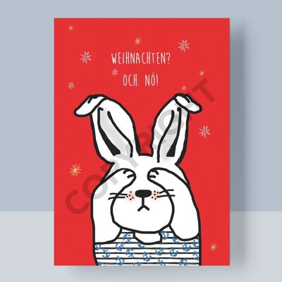 CARTE POSTALE DE NOËL - LAPIN DE NOËL