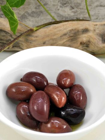 Olives noires bio avec noyau en saumure - Grèce Kalamata 3