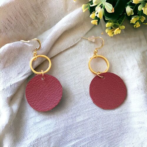 Boucles d'oreilles en cuir de pomme Lalie