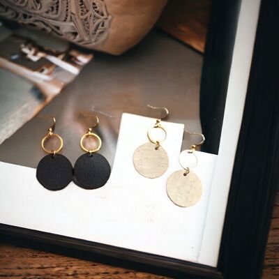 Lalie cork or cactus leather earrings