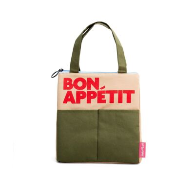 GRÜNE ISOTHERMISCHE LUNCHTASCHE „BON APPÉTIT“ HF