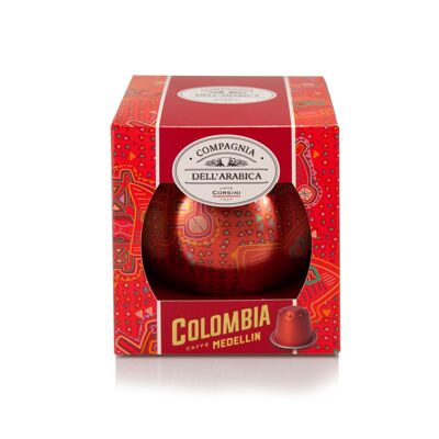 4 Colombia coffee aluminum capsules in an elegant Christmas bauble | Corsini coffee