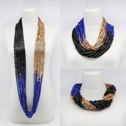 NEXT Pashmina Necklaces - Trio -New Gold/Cobalt Blue/Black