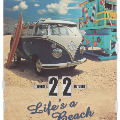 VW T1 Combi Ewiger Kalender - Beachlife