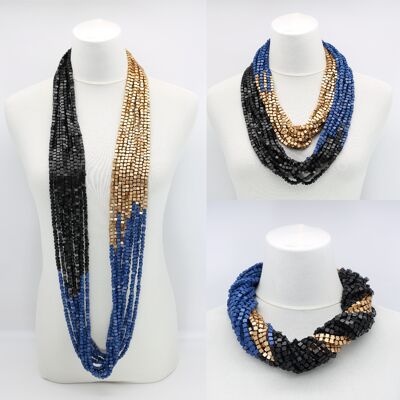 SIGUIENTE Collares Pashmina - Trio -Negro / Oro nuevo / Pantone Classic Blue