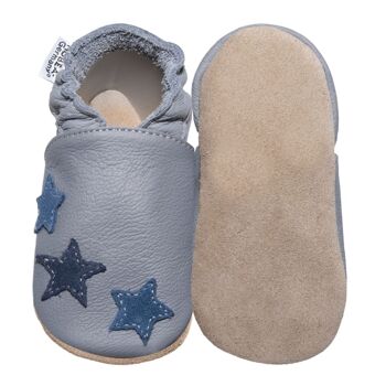 Chaussures enfants grises avec étoiles bleues 5