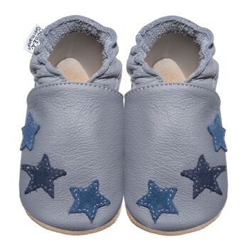 Chaussures enfants grises avec étoiles bleues 6