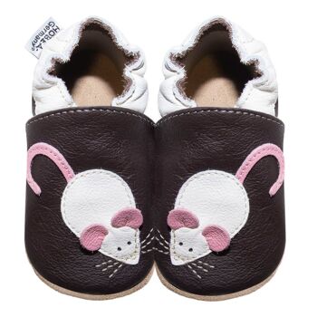 Chaussures enfant souris marron foncé 1