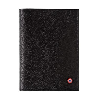 Large Albert grained leather wallet Black is black