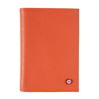 Large Albert wallet grained leather Bohemian Coral