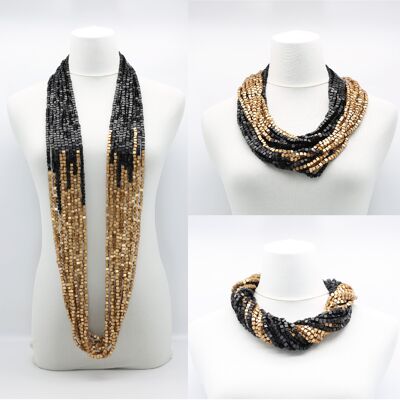 NEXT Pashmina Necklaces - Duo -Black/New Gold