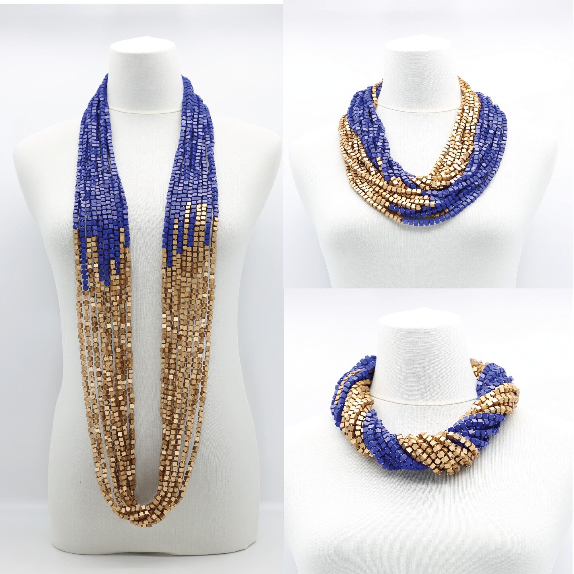 SUCCESSIVO Collane Pashmina - Duo - New Gold/New Royal Blue Royal