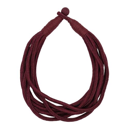 Bordeaux Red Rope Layered Necklace