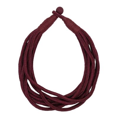 Mehrlagige Halskette aus bordeauxrotem Seil