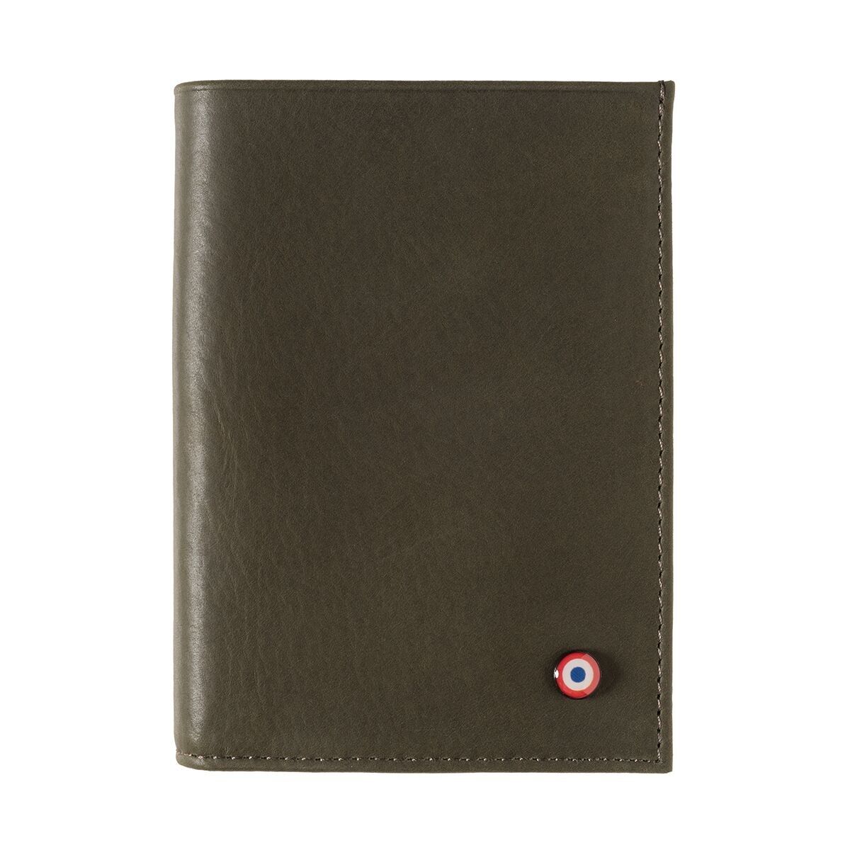 Cartera Junior Victor de piel vintage, madera verde