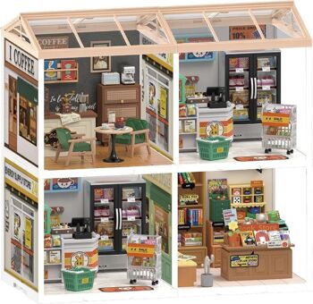 Librairie fascinante DIY House Super Store, Robotime, DW004, 16.3×16.3×15.2 cm 2