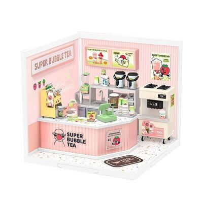 DIY House Super Store Double Joy Bubble Tea, Robotime, DW006, 16.3×16.3×15.2 cm