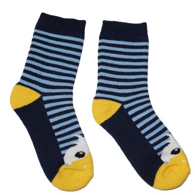 Plush Socks for Children  >>Happy Duck: Navy Blue<< High quality children's cotton plush socks
