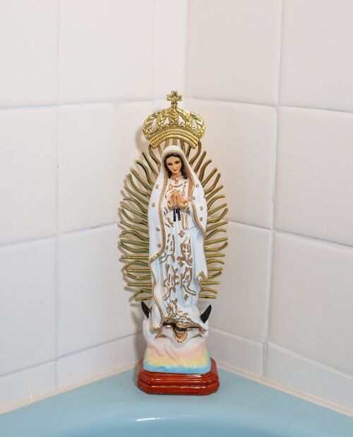 Statue résine Vierge de Guadalupe 30cm - Blanc