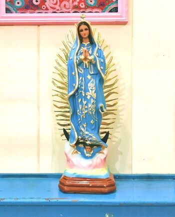 Statue résine Vierge de Guadalupe 30cm - Bleu