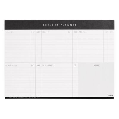 A4 project planner pad white: essentials