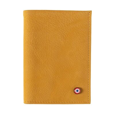 Portefeuille Junior Victor cuir Nubuck Soleil jaune