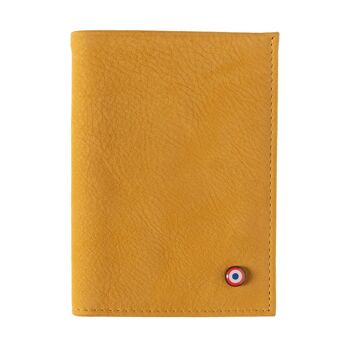 Portefeuille Junior Victor cuir Nubuck Soleil jaune 1