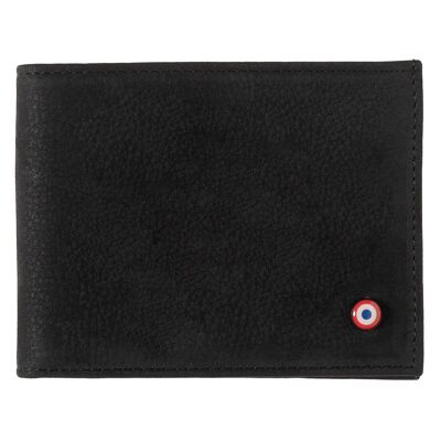 ARTHUR Italian wallet in marine leather - Nubuck Black is black