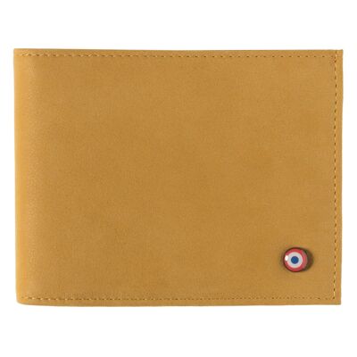 Italian Arthur Nubuck leather wallet Soleil yellow