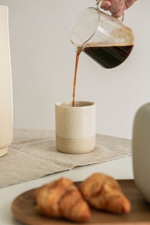 Ceramic Cup Cream - Handmade - Cappuccino & Coffee & Tea