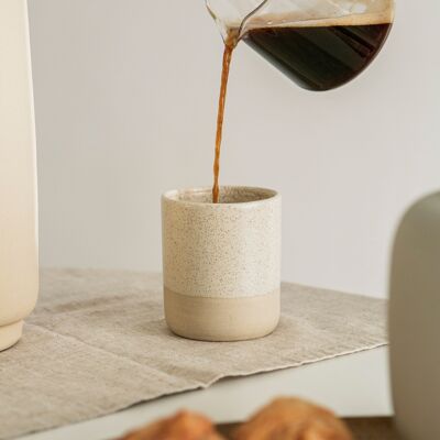 Keramiktasse Creme - Handgemacht - Cappuccino & Kaffee & Tee