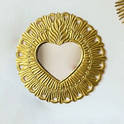 Mirror heart del Sol - brass