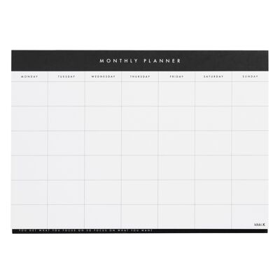 A4 monthly planner pad white: essentials