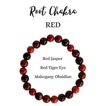 ROOT Chakra Crystals Bracelet, Chakra Stones Bracelet, Healing Crystal Energy Bracelet, Chakra Balancing| Confidence | Balance| Grounding 1