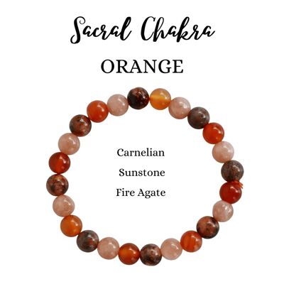 Harmonize SACRAL Chakra Crystals Bracelet, Chakra Stones Bracelet, Healing Crystal Energy Bracelet, Chakra Balancing, Creativity, Sensuality