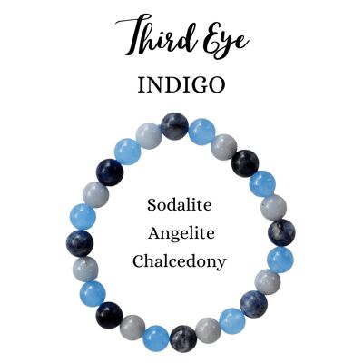 Aktivieren Sie das DRITTE AUGE-Chakra-Kristall-Armband, Chakra-Steine-Armband, Heilkristall, beruhigendes Energie-Armband, Chakra-Geschenk, Edelsteine, Schmuck