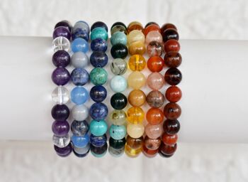 Activate THIRD EYE Chakra Crystals Bracelet Chakra Stones Bracelet Healing Crystal Soothing Energy Bracelet Chakra's Gift Gemstones Jewelry 7